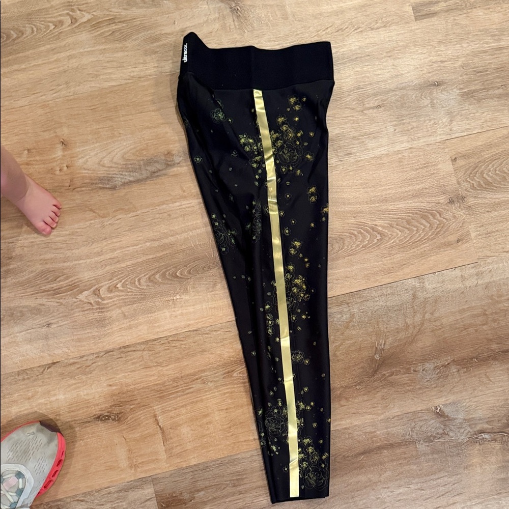 Ultracor Black Leggings with Gold Accents